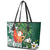 Polynesian Leather Tote Bag Tropical Santa - Plumeria Green Vintage