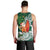 Polynesian Men Tank Top Tropical Santa - Plumeria Green Vintage