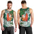 Polynesian Men Tank Top Tropical Santa - Plumeria Green Vintage