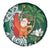 Polynesian Spare Tire Cover Tropical Santa - Plumeria Green Vintage