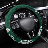 Polynesian Steering Wheel Cover Tropical Santa - Plumeria Green Vintage LT7 Universal Fit Green - Polynesian Pride