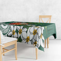 Polynesian Tablecloth Tropical Santa - Plumeria Green Vintage LT7 - Polynesian Pride