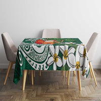 Polynesian Tablecloth Tropical Santa - Plumeria Green Vintage LT7 - Polynesian Pride