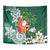 Polynesian Tapestry Tropical Santa - Plumeria Green Vintage