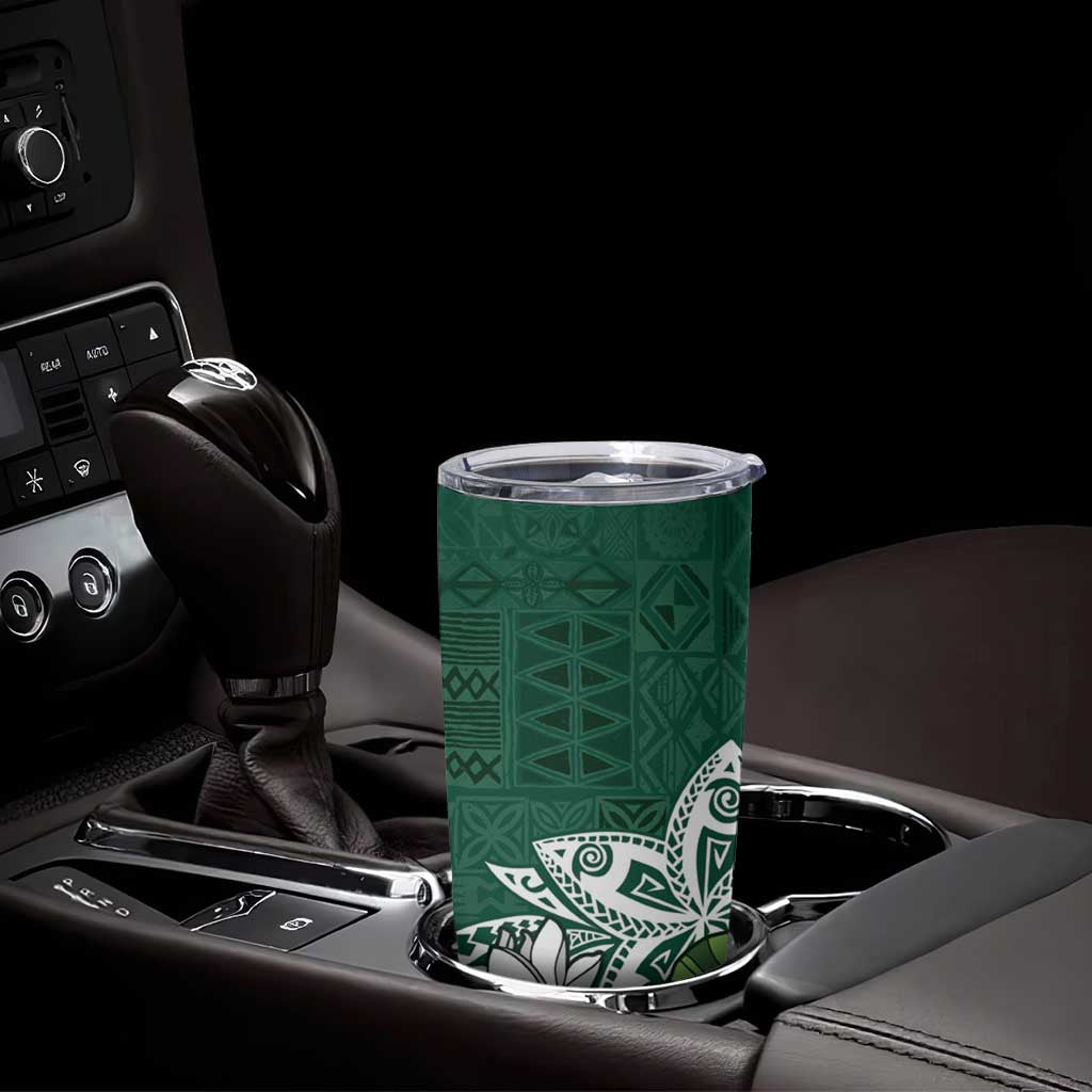 Polynesian Tumbler Cup Tropical Santa - Plumeria Green Vintage LT7 - Polynesian Pride