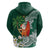 Polynesian Zip Hoodie Tropical Santa - Plumeria Green Vintage