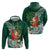 Polynesian Zip Hoodie Tropical Santa - Plumeria Green Vintage