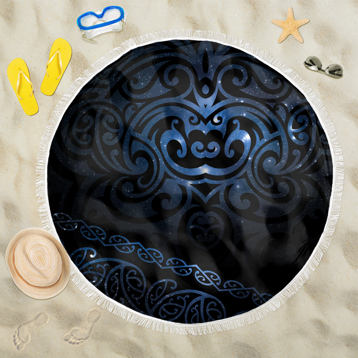 New Zealand Matariki Beach Blanket Cosmic Style LT7 One Size 150cm Galaxy - Polynesian Pride