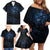 New Zealand Matariki Family Matching Off Shoulder Short Dress and Hawaiian Shirt Cosmic Style LT7 - Polynesian Pride