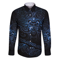 New Zealand Matariki Family Matching Puletasi Dress and Hawaiian Shirt Cosmic Style LT7 Dad's Shirt - Long Sleeve Galaxy - Polynesian Pride