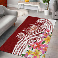 Aloha Hawaii Island Personalized Area Rug Crimson Dreamy Turtle