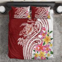 Aloha Hawaii Island Personalized Bedding Set Crimson Dreamy Turtle LT7 Red - Polynesian Pride
