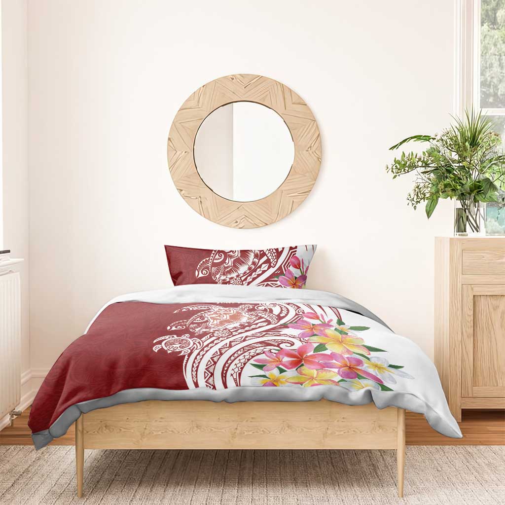 Aloha Hawaii Island Personalized Bedding Set Crimson Dreamy Turtle LT7 - Polynesian Pride
