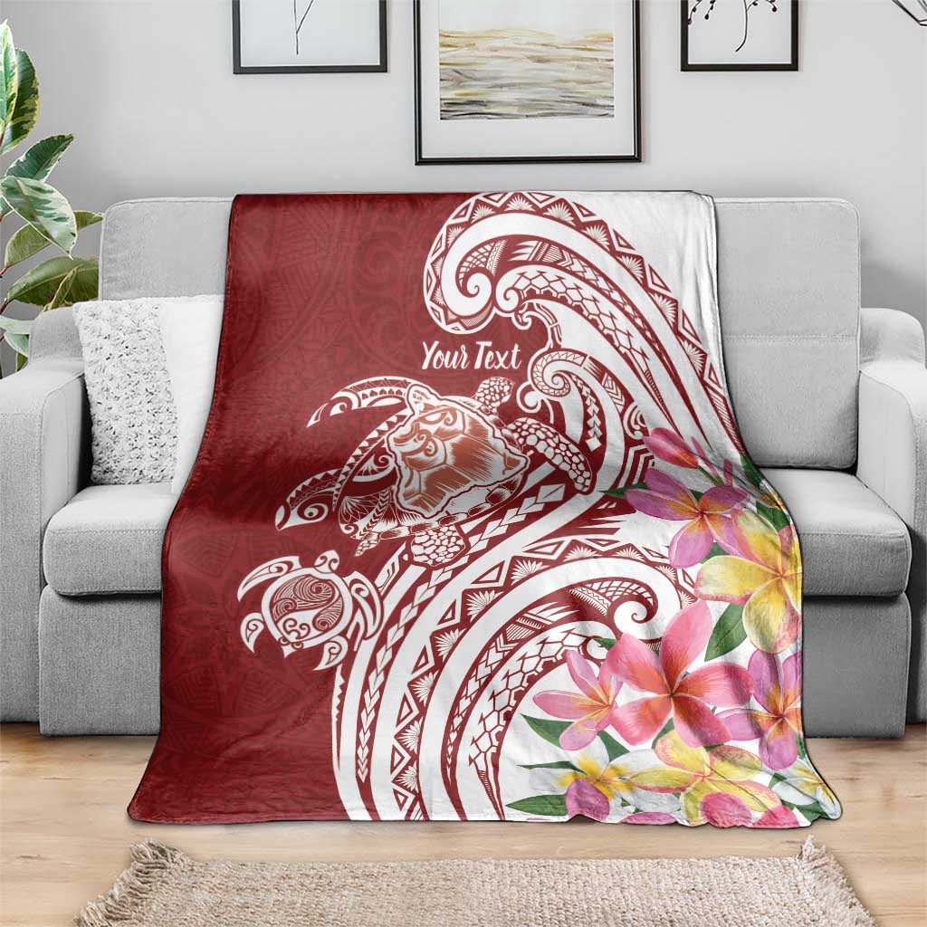 Aloha Hawaii Island Personalized Blanket Crimson Dreamy Turtle LT7 - Polynesian Pride