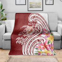 Aloha Hawaii Island Personalized Blanket Crimson Dreamy Turtle LT7 - Polynesian Pride