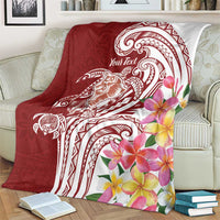 Aloha Hawaii Island Personalized Blanket Crimson Dreamy Turtle LT7 - Polynesian Pride
