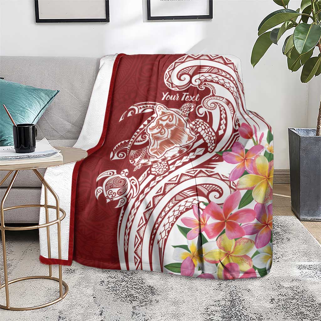 Aloha Hawaii Island Personalized Blanket Crimson Dreamy Turtle LT7 - Polynesian Pride