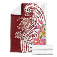 Aloha Hawaii Island Personalized Blanket Crimson Dreamy Turtle LT7 - Polynesian Pride