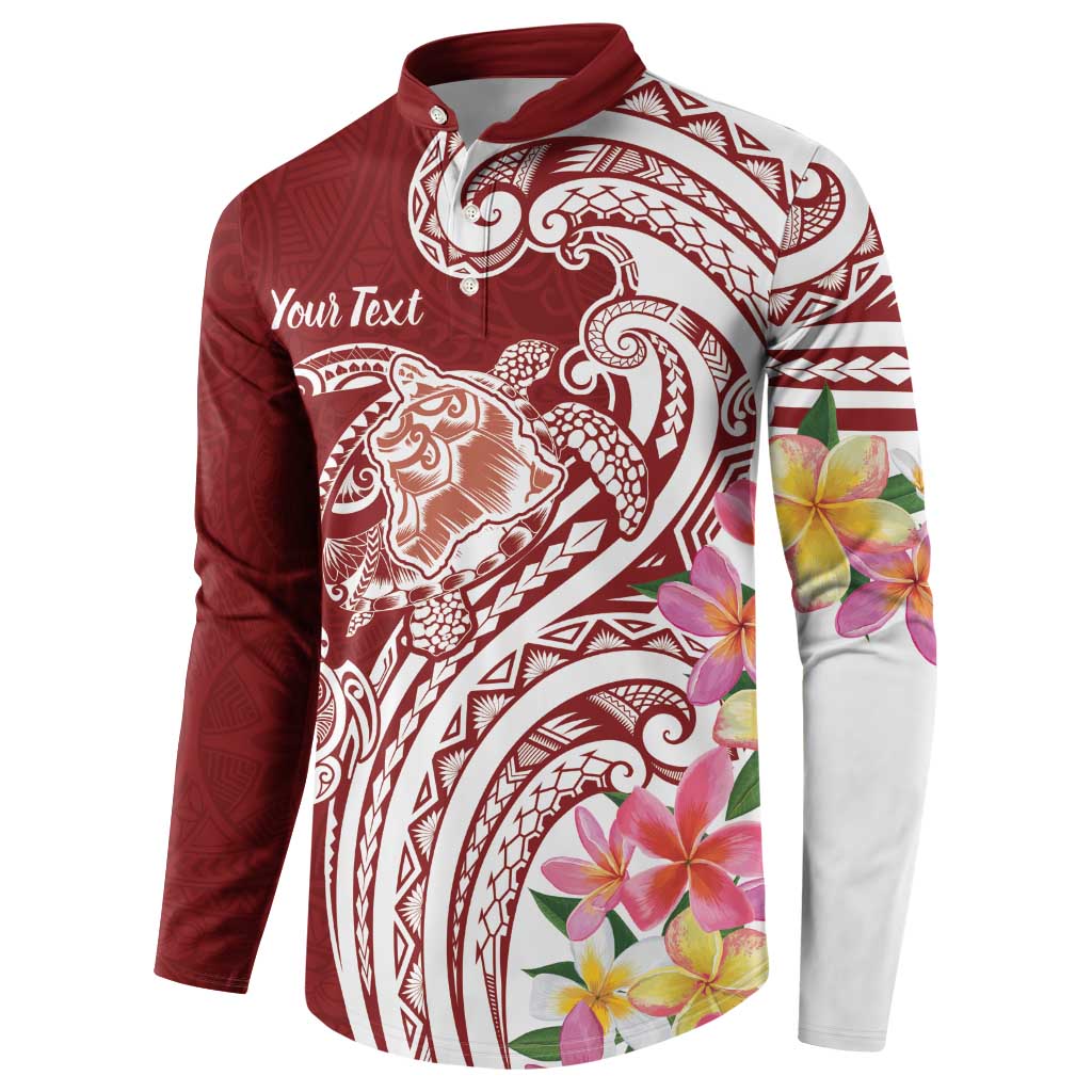 Aloha Hawaii Island Personalized Button Sweatshirt Crimson Dreamy Turtle LT7 - Polynesian Pride