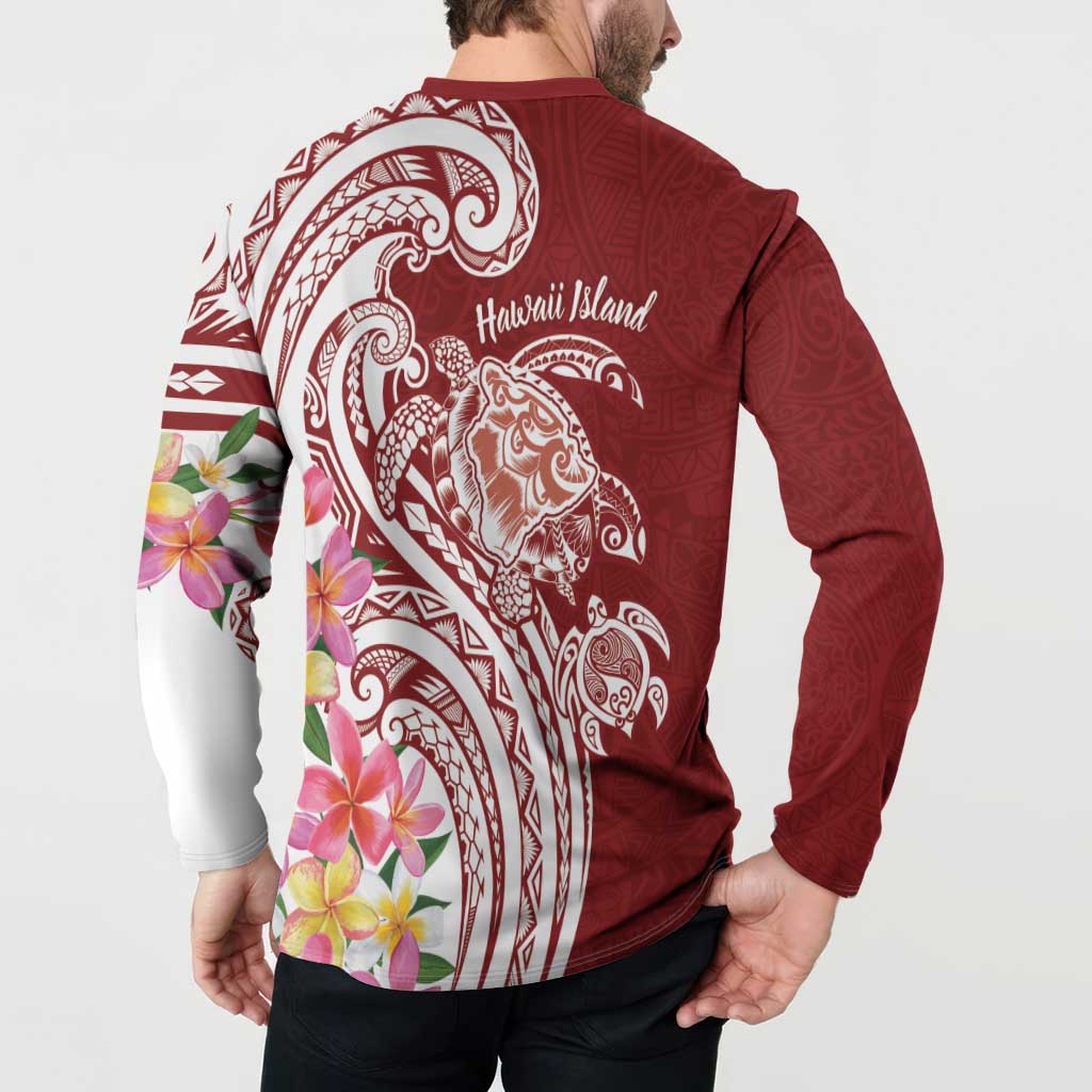 Aloha Hawaii Island Personalized Button Sweatshirt Crimson Dreamy Turtle LT7 - Polynesian Pride