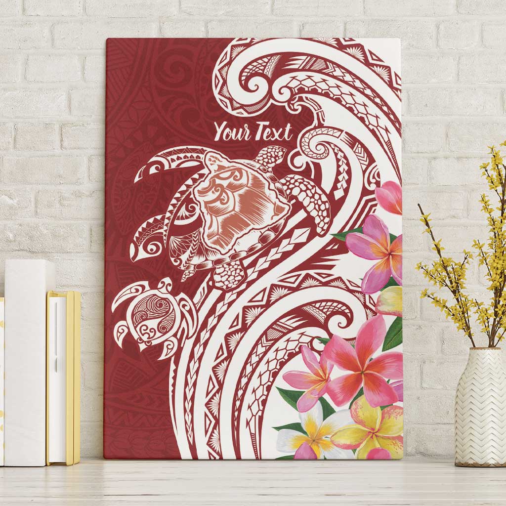 Aloha Hawaii Island Personalized Canvas Wall Art Crimson Dreamy Turtle LT7 Without Frame Red - Polynesian Pride