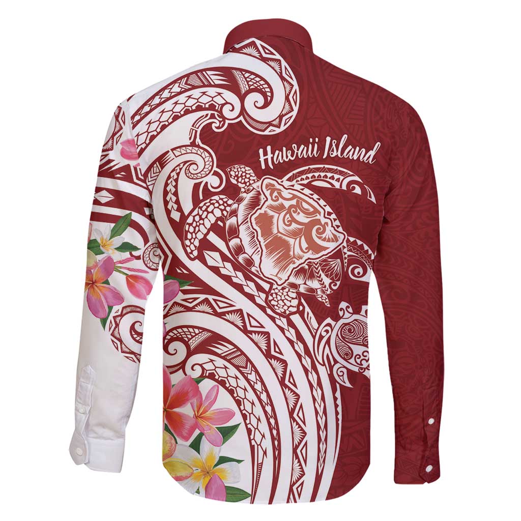 Aloha Hawaii Island Personalized Family Matching Long Sleeve Bodycon Dress and Hawaiian Shirt Crimson Dreamy Turtle