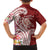 Aloha Hawaii Island Personalized Family Matching Off Shoulder Maxi Dress and Hawaiian Shirt Crimson Dreamy Turtle