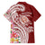 Aloha Hawaii Island Personalized Family Matching Off Shoulder Maxi Dress and Hawaiian Shirt Crimson Dreamy Turtle