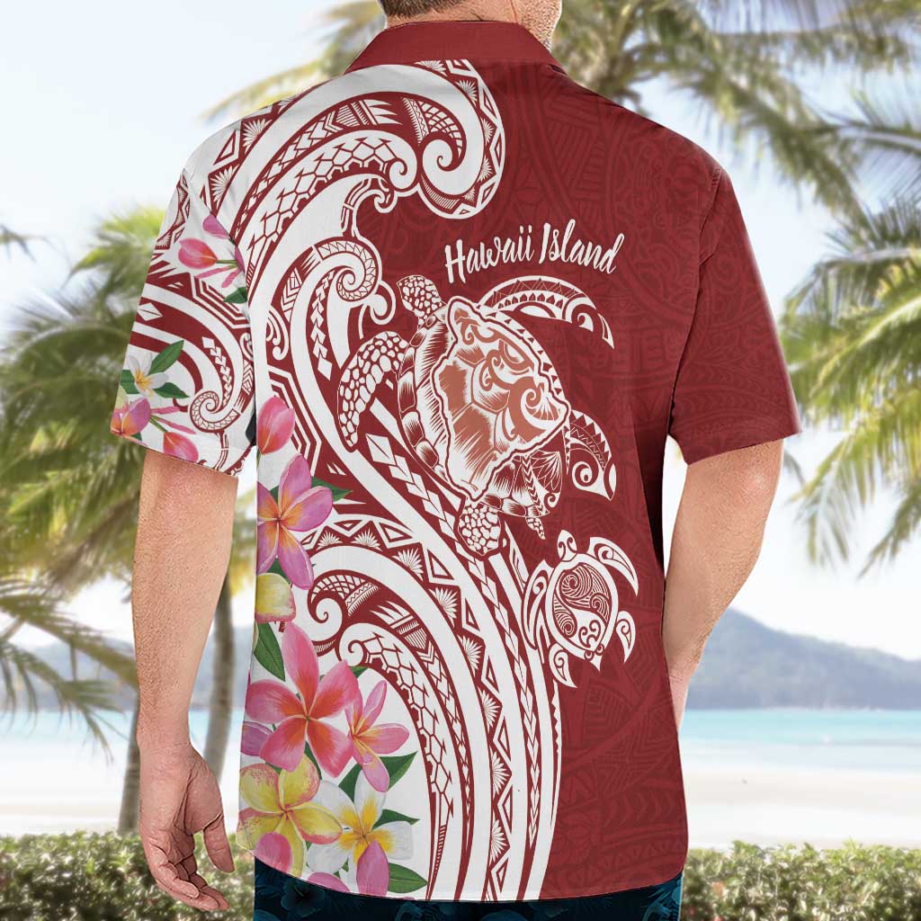 Aloha Hawaii Island Personalized Hawaiian Shirt Crimson Dreamy Turtle LT7 - Polynesian Pride