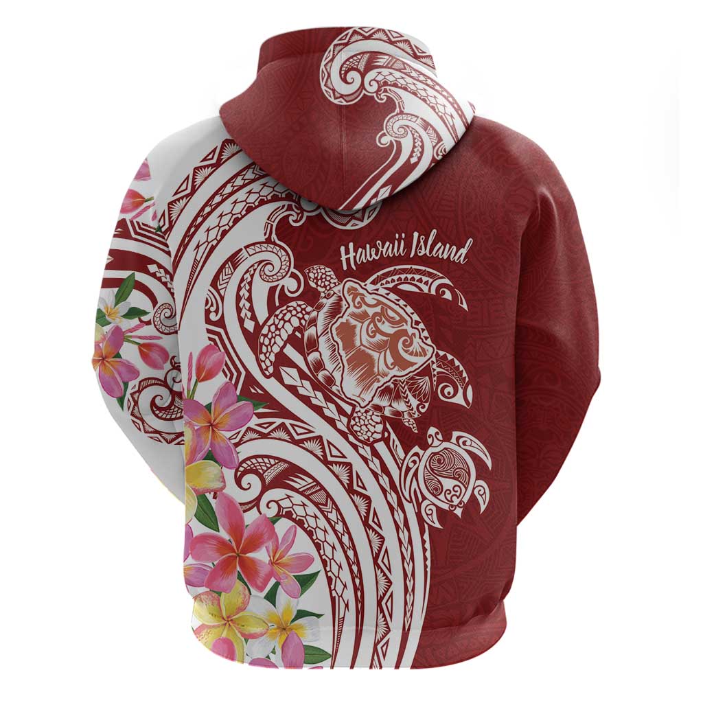 Aloha Hawaii Island Personalized Hoodie Crimson Dreamy Turtle
