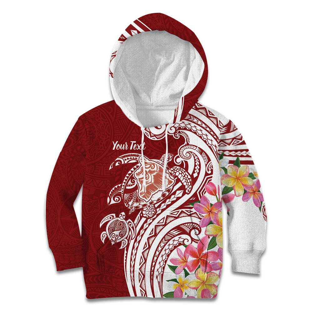 Aloha Hawaii Island Personalized Kid Hoodie Crimson Dreamy Turtle
