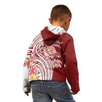 Aloha Hawaii Island Personalized Kid Hoodie Crimson Dreamy Turtle