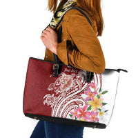 Aloha Hawaii Island Personalized Leather Tote Bag Crimson Dreamy Turtle LT7 Red - Polynesian Pride