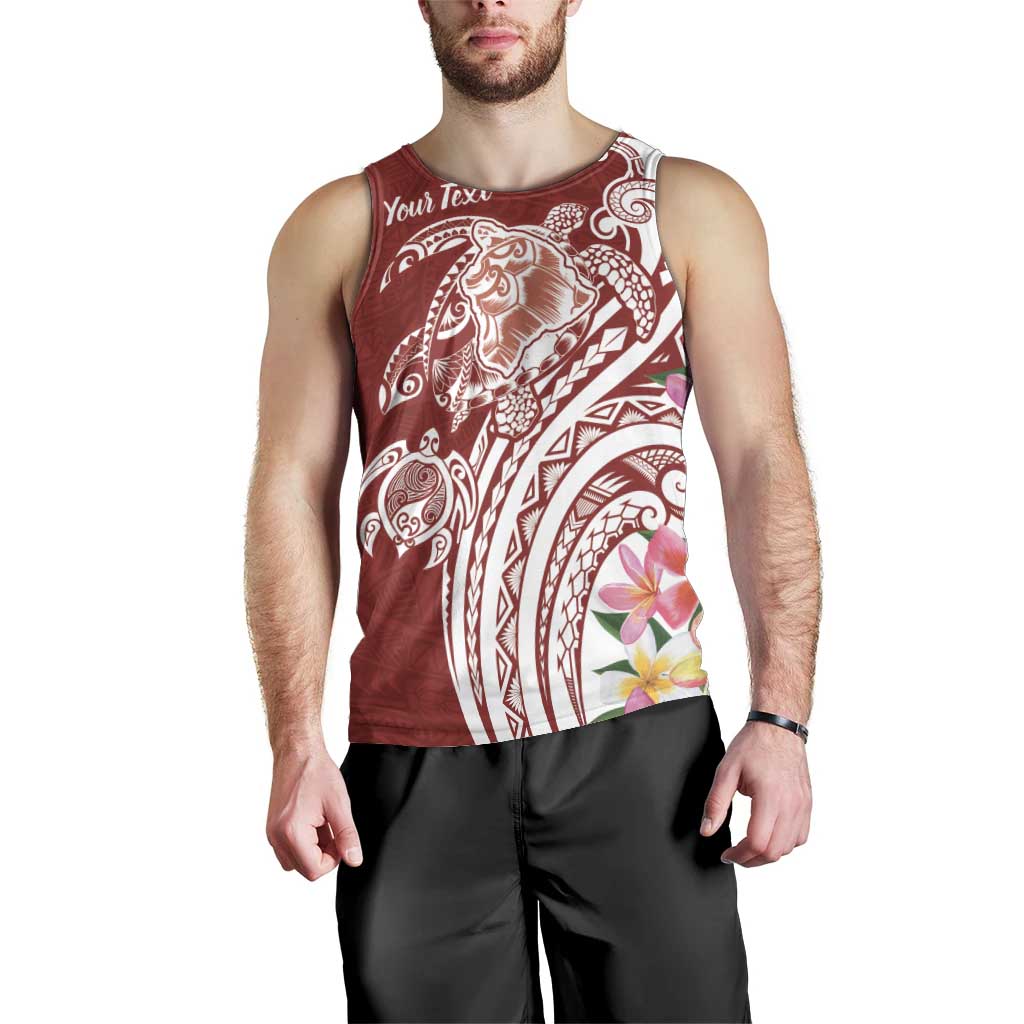 Aloha Hawaii Island Personalized Men Tank Top Crimson Dreamy Turtle LT7 - Polynesian Pride