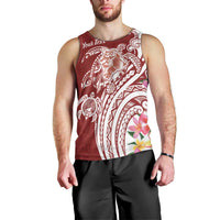 Aloha Hawaii Island Personalized Men Tank Top Crimson Dreamy Turtle LT7 - Polynesian Pride