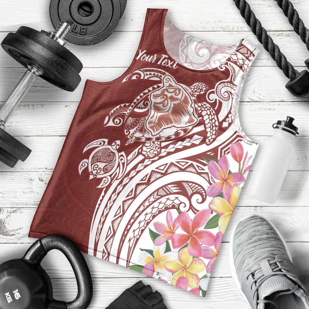 Aloha Hawaii Island Personalized Men Tank Top Crimson Dreamy Turtle LT7 - Polynesian Pride
