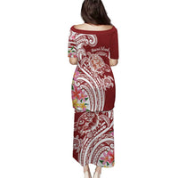 Aloha Hawaii Island Personalized Puletasi Crimson Dreamy Turtle