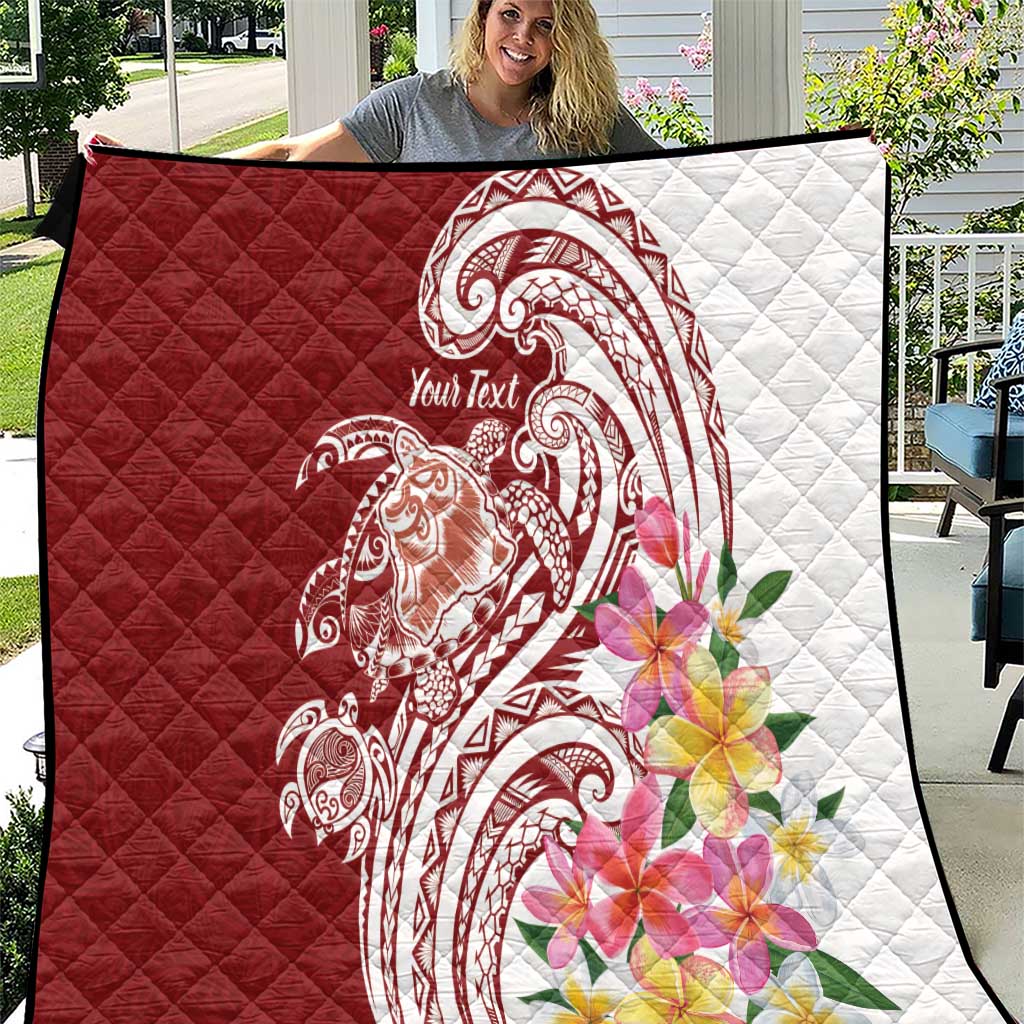 Aloha Hawaii Island Personalized Quilt Crimson Dreamy Turtle