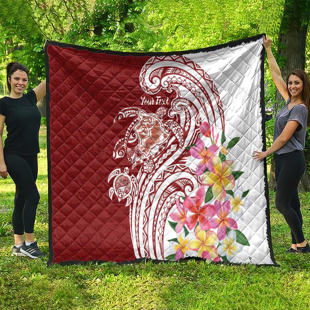 Aloha Hawaii Island Personalized Quilt Crimson Dreamy Turtle
