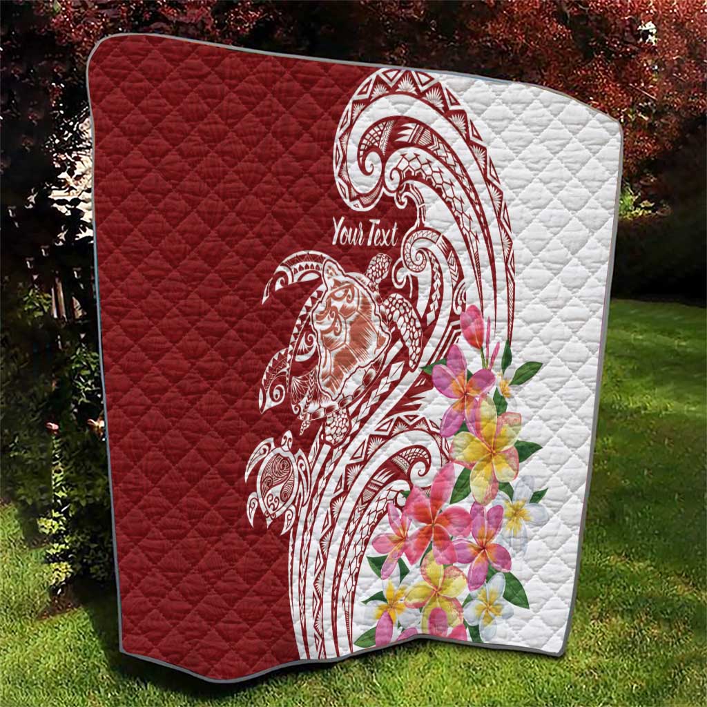 Aloha Hawaii Island Personalized Quilt Crimson Dreamy Turtle