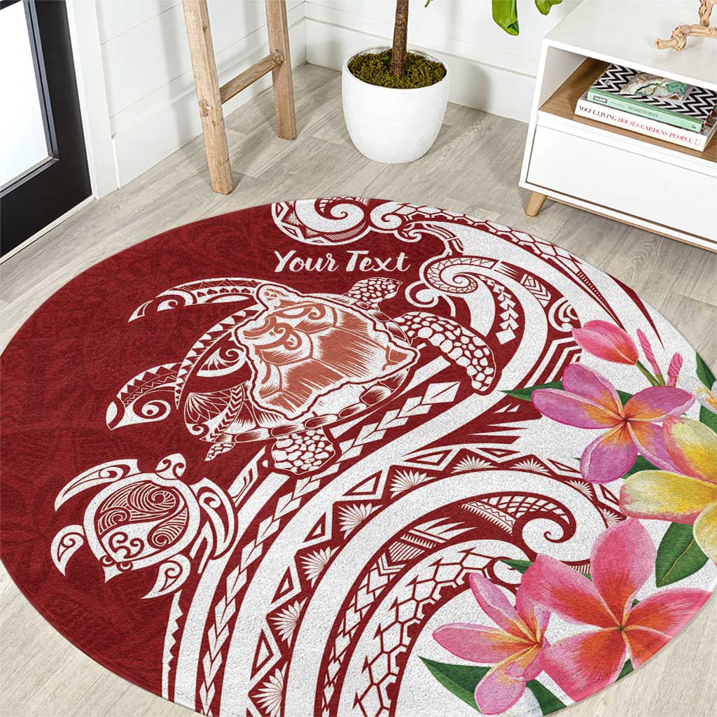Aloha Hawaii Island Personalized Round Carpet Crimson Dreamy Turtle