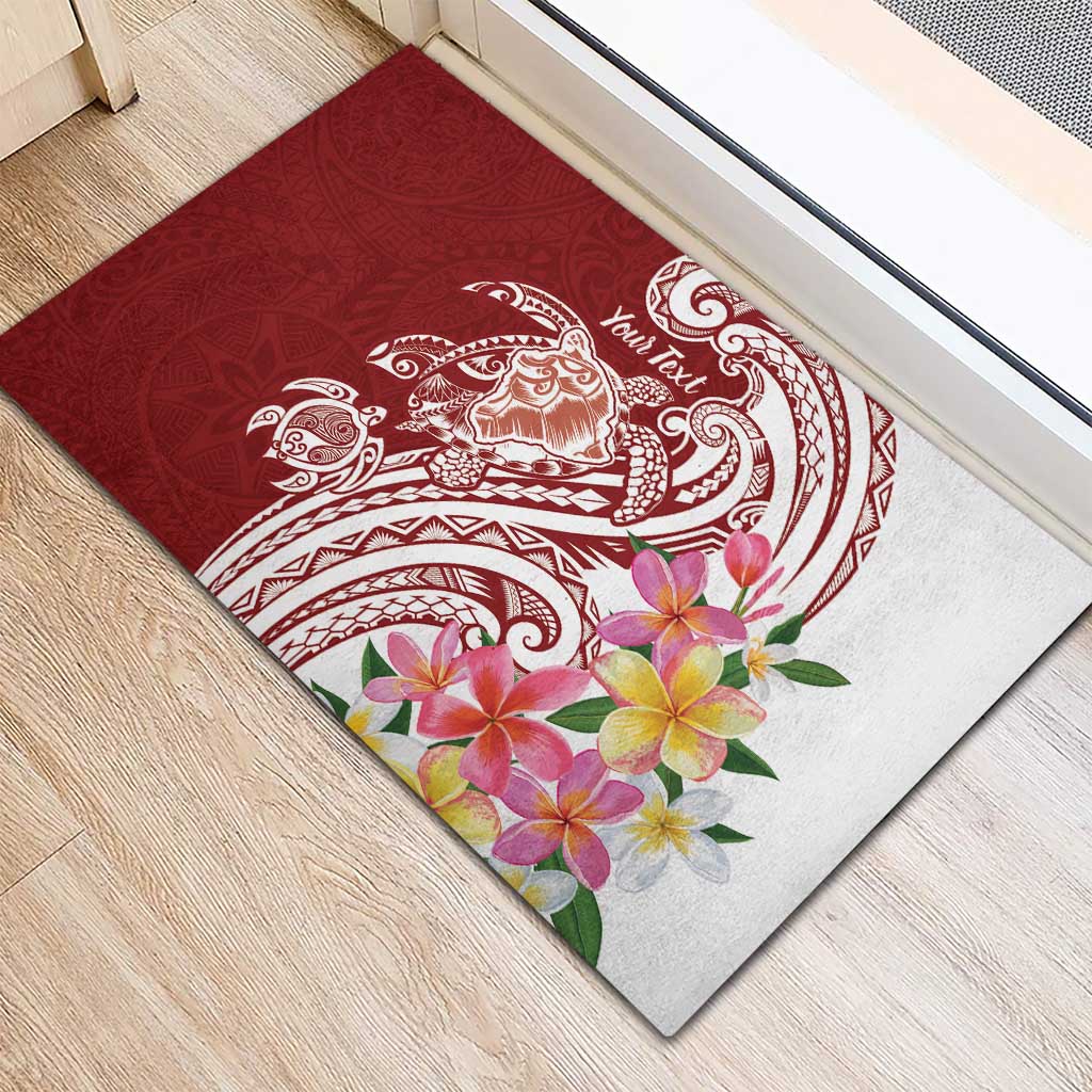 Aloha Hawaii Island Personalized Rubber Doormat Crimson Dreamy Turtle LT7 - Polynesian Pride