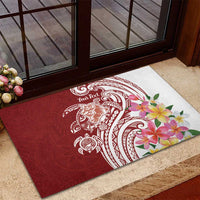 Aloha Hawaii Island Personalized Rubber Doormat Crimson Dreamy Turtle LT7 - Polynesian Pride