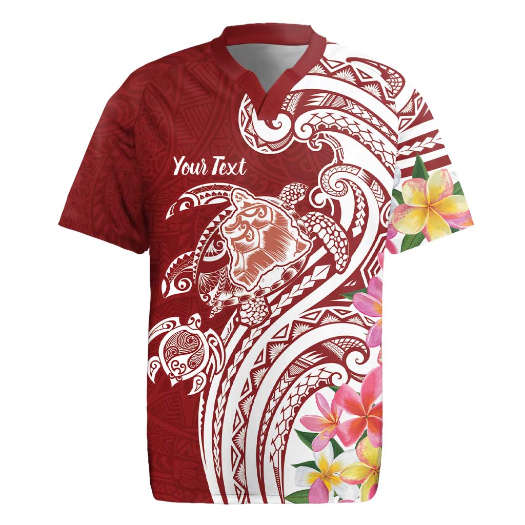 Aloha Hawaii Island Personalized Rugby Jersey Crimson Dreamy Turtle LT7 Red - Polynesian Pride
