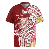 Aloha Hawaii Island Personalized Rugby Jersey Crimson Dreamy Turtle LT7 Red - Polynesian Pride