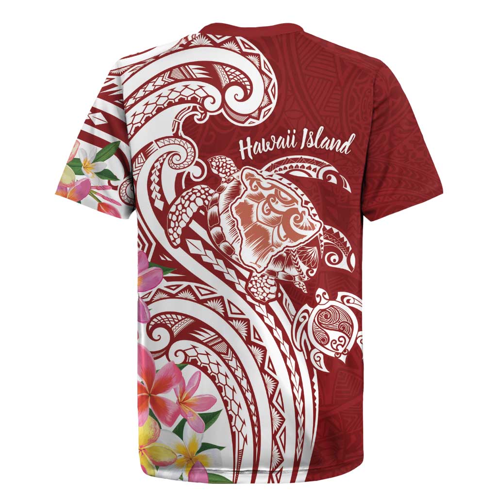 Aloha Hawaii Island Personalized Rugby Jersey Crimson Dreamy Turtle LT7 - Polynesian Pride