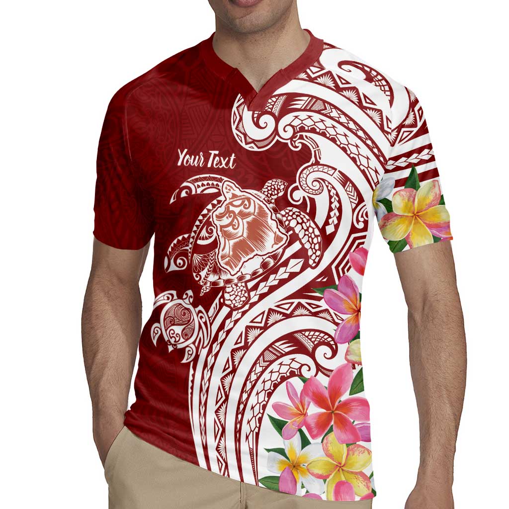 Aloha Hawaii Island Personalized Rugby Jersey Crimson Dreamy Turtle LT7 - Polynesian Pride