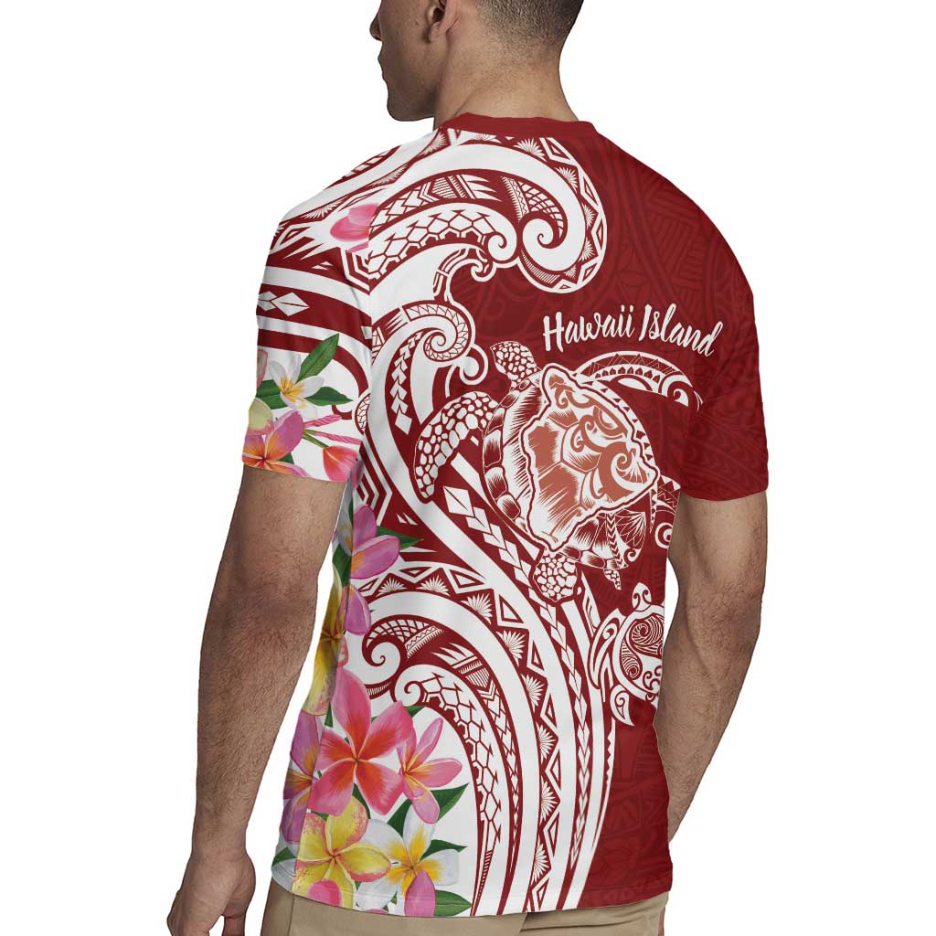 Aloha Hawaii Island Personalized Rugby Jersey Crimson Dreamy Turtle LT7 - Polynesian Pride