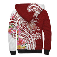 Aloha Hawaii Island Personalized Sherpa Hoodie Crimson Dreamy Turtle LT7 - Polynesian Pride