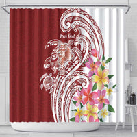 Aloha Hawaii Island Personalized Shower Curtain Crimson Dreamy Turtle